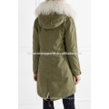 Shearling-gefütterte Cotton-Canvas Parka Herstellung Großhandel Mode Frauen Bekleidung (TA3023C)